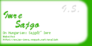 imre sajgo business card